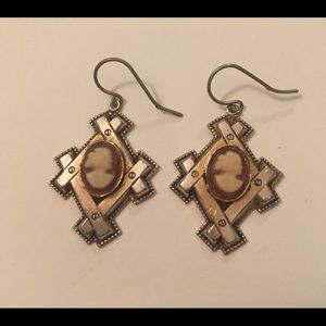 Vintage Cameo Masonic earring Victorian  earrings.